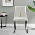 2x Halle Cream Fabric Dining Chairs Black Legs