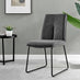 2x Halle Dark Grey Fabric Dining Chairs Black Legs