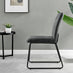 2x Halle Dark Grey Fabric Dining Chairs Black Legs