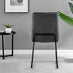 2x Halle Dark Grey Fabric Dining Chairs Black Legs