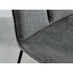 2x Halle Dark Grey Fabric Dining Chairs Black Legs