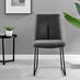 2x Halle Dark Grey Fabric Dining Chairs Black Legs