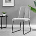 2x Halle Light Grey Fabric Dining Chairs Black Legs