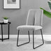 2x Halle Light Grey Fabric Dining Chairs Black Legs