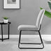 2x Halle Light Grey Fabric Dining Chairs Black Legs