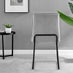 2x Halle Light Grey Fabric Dining Chairs Black Legs