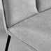 2x Halle Light Grey Fabric Dining Chairs Black Legs