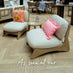 1x Iko Wood & Cream Garden Accent Chair