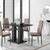 Imperia 4 Black Dining Table and 4 Cappuccino Milan Black Leg Chairs