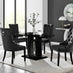 Imperia 4 Black Dining Table and 4 Black Belgravia Black Leg Chairs