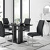 Imperia 4 Modern Black High Gloss Dining Table And 4 Black Lorenzo Chrome Dining Chairs Set