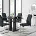 Imperia 4 Modern Black High Gloss Dining Table And 4 Black Lorenzo Chrome Dining Chairs Set