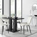 Imperia 4 Black Dining Table and 4 Cream Pesaro Black Leg Chairs