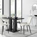 Imperia 4 Black Dining Table and 4 Cream Pesaro Black Leg Chairs