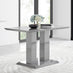 Imperia 4 Grey Dining Table and 4 Grey Velvet Milan Black Leg Chairs