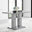 Imperia 4 Grey Dining Table and 4 Grey Velvet Milan Black Leg Chairs