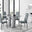 Imperia 4 Grey Dining Table and 4 Grey Milan Black Leg Chairs