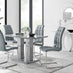 Imperia 4 Modern Grey High Gloss Dining Table And 4 Elephant Grey Murano Chairs Set