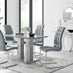 Imperia 4 Modern Grey High Gloss Dining Table And 4 Elephant Grey Murano Chairs Set