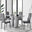Imperia 4 Grey Dining Table and 4 Grey Velvet Milan Black Leg Chairs