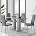 Imperia 4 Modern Grey High Gloss Dining Table And 4 Grey Modern Milan Chairs Set