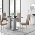 Imperia 4 Modern Grey High Gloss Dining Table And 4 Cappuccino Modern Milan Chairs Set