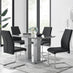 Imperia 4 Modern Grey High Gloss Dining Table And 4 Black Stylish Lorenzo Chrome Dining Chairs Set