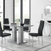 Imperia 4 Modern Grey High Gloss Dining Table And 4 Black Modern Milan Chairs Set
