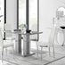 Imperia 4 Modern Grey High Gloss Dining Table And 4 White Modern Milan Chairs Set