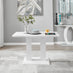 Imperia High Gloss White Dining Table & 4 Grey Calla Black Leg Chairs