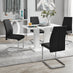Imperia 4 Modern White High Gloss Dining Table And 4 Black Lorenzo Chrome Dining Chairs Set