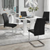 Imperia 4 Modern White High Gloss Dining Table And 4 Black Lorenzo Chrome Dining Chairs Set