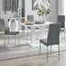 Imperia 4 Modern White High Gloss Dining Table And 4 Elephant Grey Milan Chairs Set