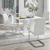 Imperia 4 Modern White High Gloss Dining Table And 4 White Lorenzo Chrome Dining Chairs Set