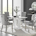 White Imperia 4 Table & 4 Elephant Grey Belgravia Chairs