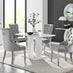 White Imperia 4 Table & 4 Elephant Grey Belgravia Chairs