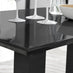 Imperia 6 Black Dining Table and 6 Black Milan Black Leg Chairs