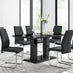 Imperia Black High Gloss Dining Table And 6 Black Modern Lorenzo Dining Chairs Set
