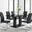 Imperia Black High Gloss Dining Table And 6 Black Modern Lorenzo Dining Chairs Set