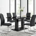 Imperia Black High Gloss Dining Table And 6 Black Modern Lorenzo Dining Chairs Set