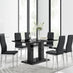 Imperia Black High Gloss Dining Table And 6 Black Milan Dining Chairs Set
