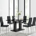 Imperia Black High Gloss Dining Table And 6 Black Milan Dining Chairs Set