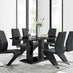 Imperia Black High Gloss Dining Table And 6 Black Luxury Willow Dining Chairs Set
