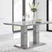 Imperia Grey Modern High Gloss Dining Table And 6 White Lorenzo Dining Chairs Set
