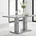 Imperia 6 Grey Dining Table and 6 Navy Pesaro Black Leg Chairs