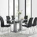 Imperia 6 Grey Dining Table and 6 Black Isco Chairs