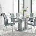 Imperia 6 Grey Dining Table and 6 Grey Isco Chairs