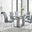 Imperia 6 Grey Dining Table and 6 Grey Isco Chairs