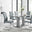 Imperia Grey Modern High Gloss Dining Table And 6 Elephant Grey Lorenzo Dining Chairs Set
