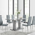Imperia Grey Modern High Gloss Dining Table And 6 Grey Milan Dining Chairs Set